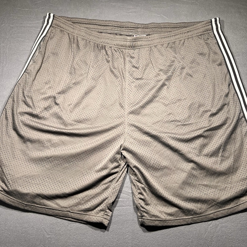 Champion Big & Tall Shorts Size 6XL Gray w/ Black and White Stripe